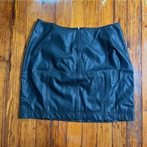 Free People black leather mini skirt